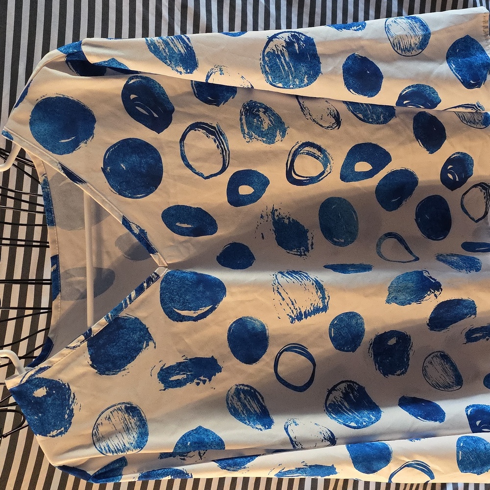 Blue Polka Dot Women's Top Size XXL - Picture 2 of 6